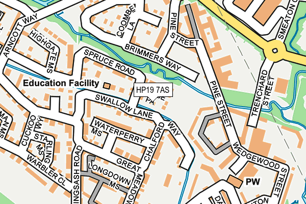 HP19 7AS map - OS OpenMap – Local (Ordnance Survey)