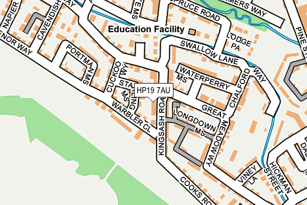 HP19 7AU map - OS OpenMap – Local (Ordnance Survey)