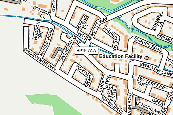 HP19 7AW map - OS OpenMap – Local (Ordnance Survey)