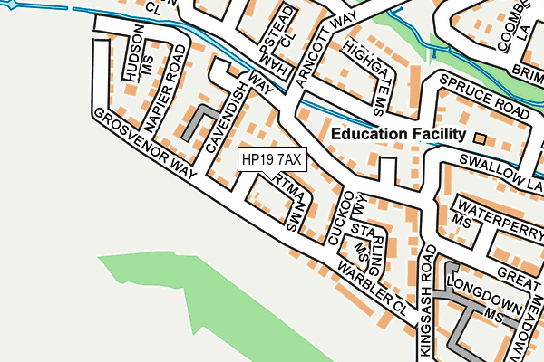 HP19 7AX map - OS OpenMap – Local (Ordnance Survey)