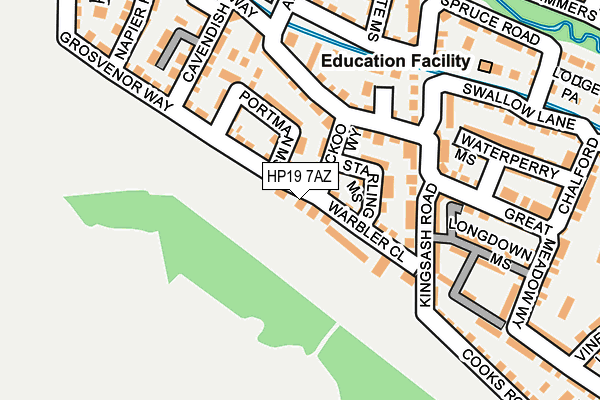 HP19 7AZ map - OS OpenMap – Local (Ordnance Survey)