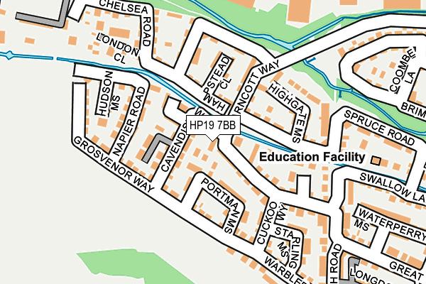 HP19 7BB map - OS OpenMap – Local (Ordnance Survey)