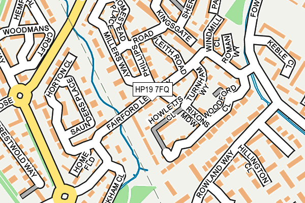 HP19 7FQ map - OS OpenMap – Local (Ordnance Survey)