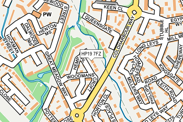 HP19 7FZ map - OS OpenMap – Local (Ordnance Survey)
