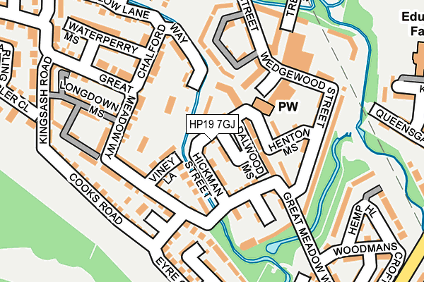 HP19 7GJ map - OS OpenMap – Local (Ordnance Survey)