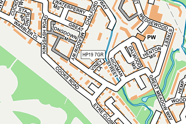HP19 7GR map - OS OpenMap – Local (Ordnance Survey)