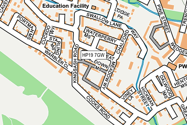 HP19 7GW map - OS OpenMap – Local (Ordnance Survey)