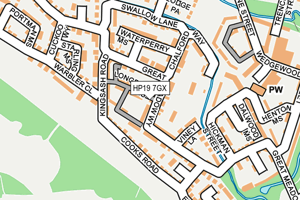 HP19 7GX map - OS OpenMap – Local (Ordnance Survey)