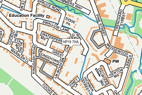 HP19 7HA map - OS OpenMap – Local (Ordnance Survey)