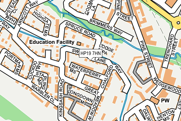 HP19 7HN map - OS OpenMap – Local (Ordnance Survey)