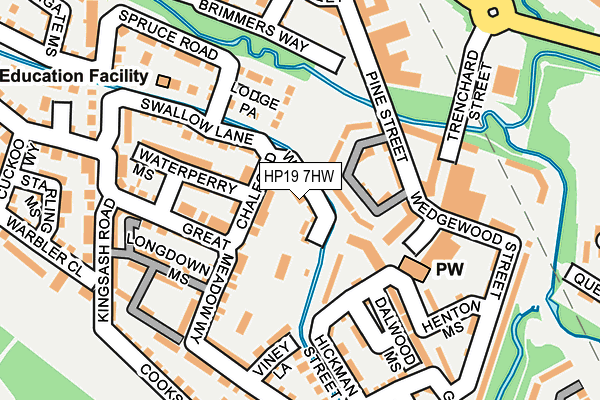 HP19 7HW map - OS OpenMap – Local (Ordnance Survey)
