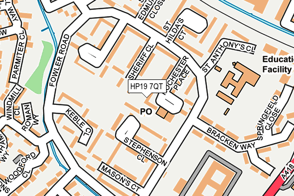 HP19 7QT map - OS OpenMap – Local (Ordnance Survey)