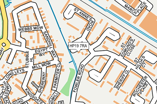 HP19 7RA map - OS OpenMap – Local (Ordnance Survey)