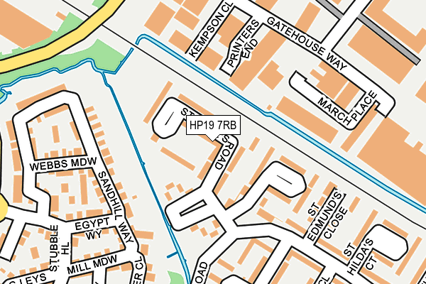 HP19 7RB map - OS OpenMap – Local (Ordnance Survey)