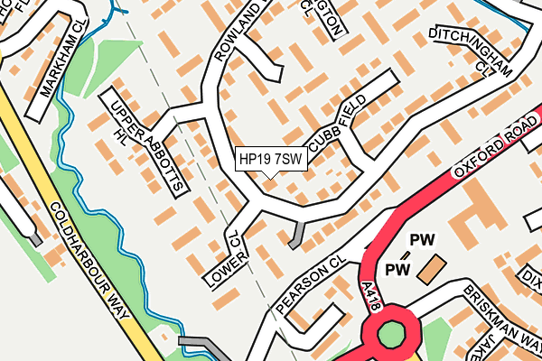 HP19 7SW map - OS OpenMap – Local (Ordnance Survey)