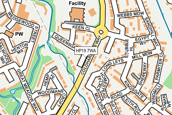 HP19 7WA map - OS OpenMap – Local (Ordnance Survey)