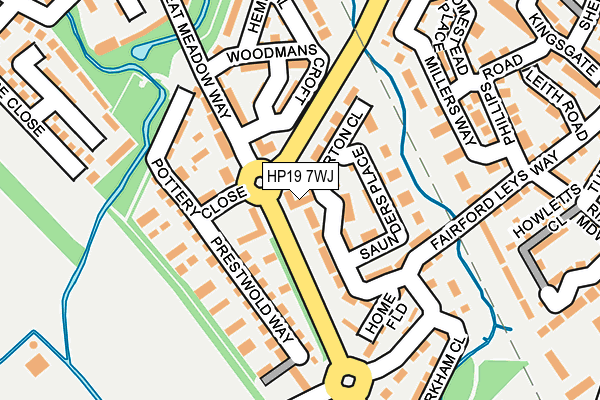 HP19 7WJ map - OS OpenMap – Local (Ordnance Survey)