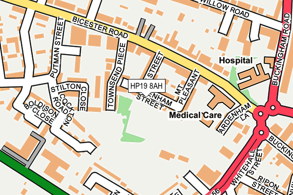 HP19 8AH map - OS OpenMap – Local (Ordnance Survey)