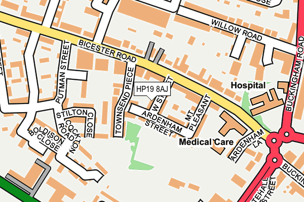 HP19 8AJ map - OS OpenMap – Local (Ordnance Survey)