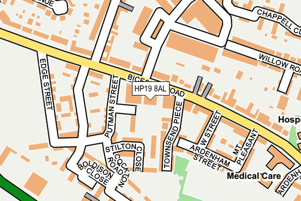 HP19 8AL map - OS OpenMap – Local (Ordnance Survey)
