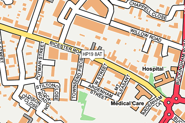 HP19 8AT map - OS OpenMap – Local (Ordnance Survey)