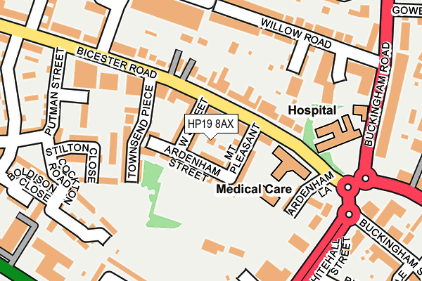 HP19 8AX map - OS OpenMap – Local (Ordnance Survey)