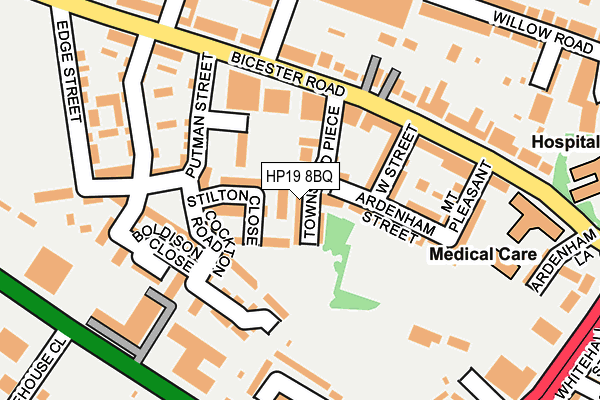 HP19 8BQ map - OS OpenMap – Local (Ordnance Survey)