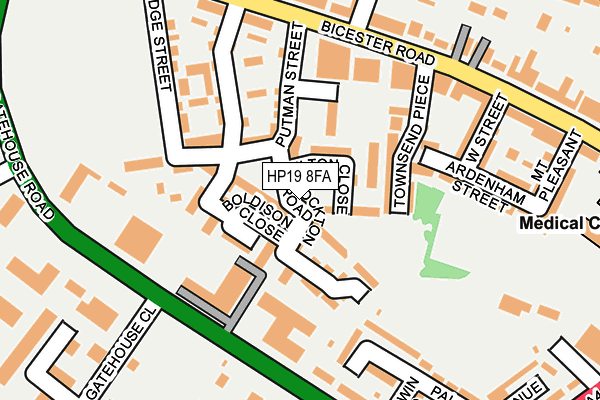 HP19 8FA map - OS OpenMap – Local (Ordnance Survey)