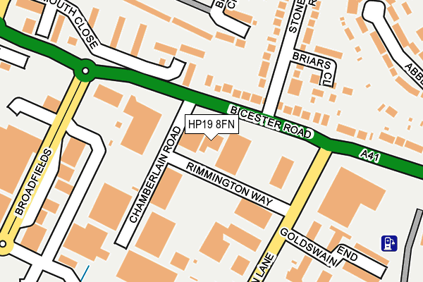 HP19 8FN map - OS OpenMap – Local (Ordnance Survey)