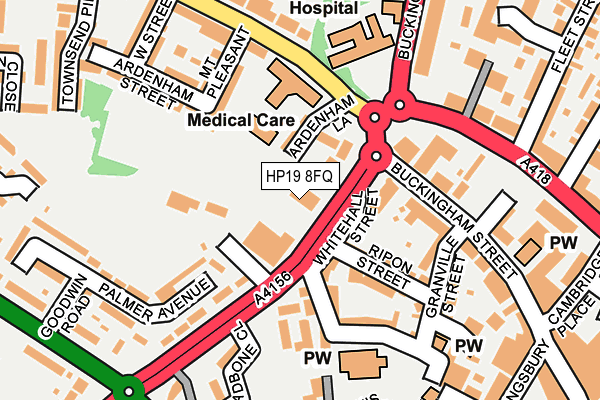 HP19 8FQ map - OS OpenMap – Local (Ordnance Survey)