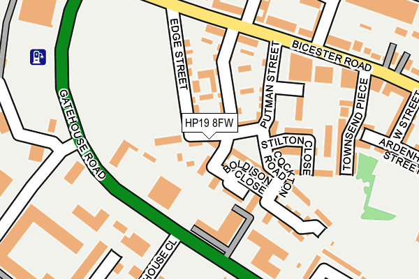 HP19 8FW map - OS OpenMap – Local (Ordnance Survey)