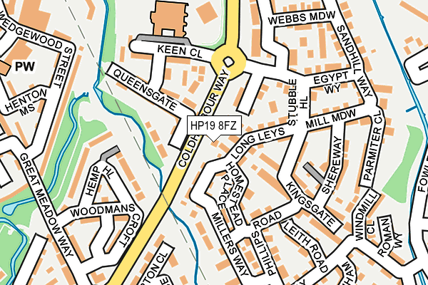 HP19 8FZ map - OS OpenMap – Local (Ordnance Survey)