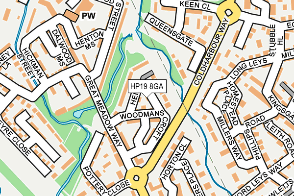 HP19 8GA map - OS OpenMap – Local (Ordnance Survey)