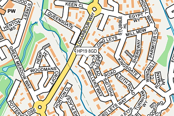 HP19 8GD map - OS OpenMap – Local (Ordnance Survey)