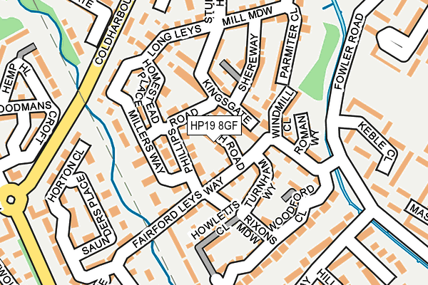 HP19 8GF map - OS OpenMap – Local (Ordnance Survey)