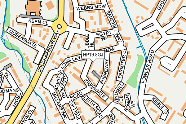 HP19 8GJ map - OS OpenMap – Local (Ordnance Survey)
