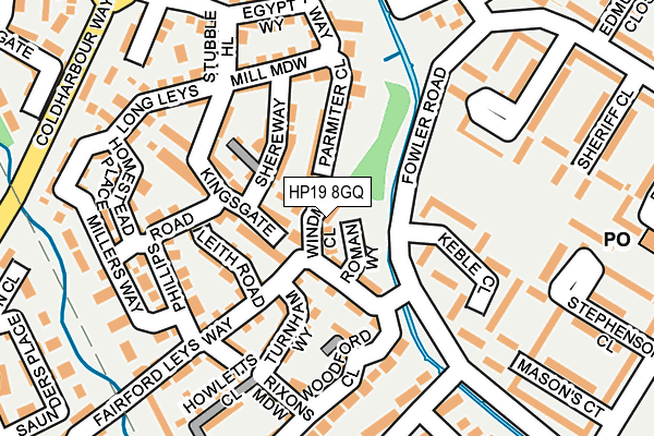 HP19 8GQ map - OS OpenMap – Local (Ordnance Survey)