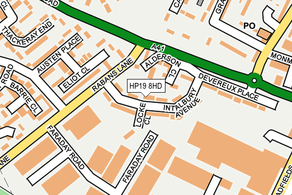 HP19 8HD map - OS OpenMap – Local (Ordnance Survey)