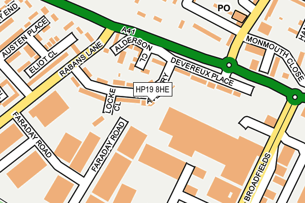 HP19 8HE map - OS OpenMap – Local (Ordnance Survey)