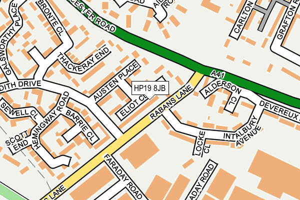 HP19 8JB map - OS OpenMap – Local (Ordnance Survey)