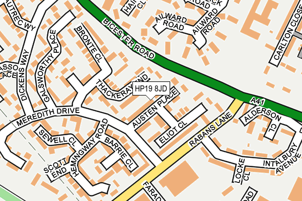 HP19 8JD map - OS OpenMap – Local (Ordnance Survey)