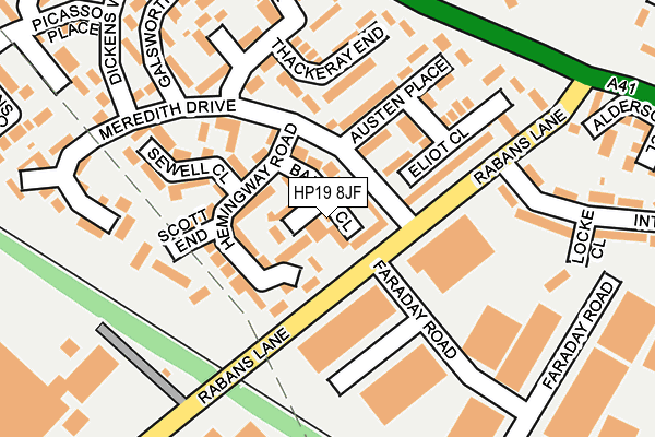 HP19 8JF map - OS OpenMap – Local (Ordnance Survey)