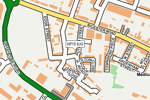 HP19 8JG map - OS OpenMap – Local (Ordnance Survey)