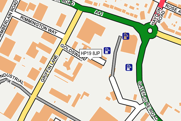 HP19 8JP map - OS OpenMap – Local (Ordnance Survey)