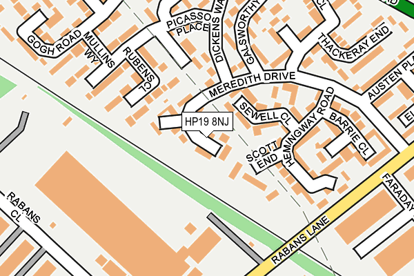 HP19 8NJ map - OS OpenMap – Local (Ordnance Survey)
