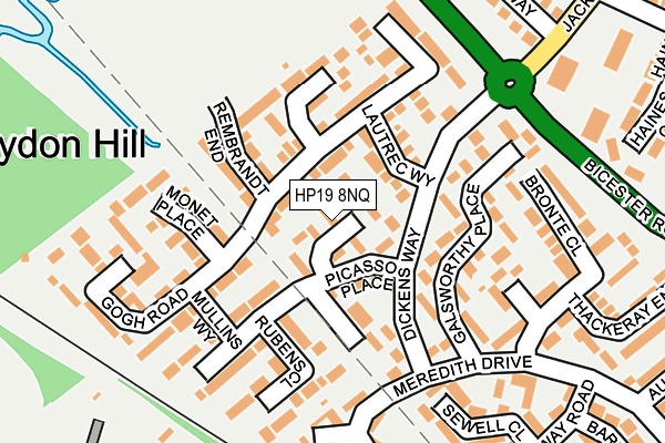 HP19 8NQ map - OS OpenMap – Local (Ordnance Survey)