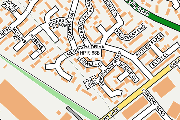 HP19 8SB map - OS OpenMap – Local (Ordnance Survey)