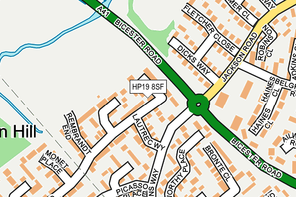 HP19 8SF map - OS OpenMap – Local (Ordnance Survey)
