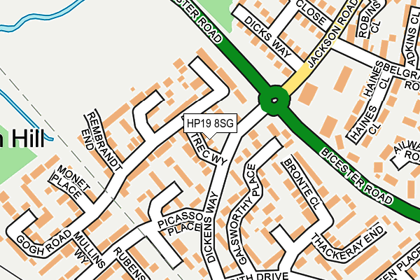 HP19 8SG map - OS OpenMap – Local (Ordnance Survey)