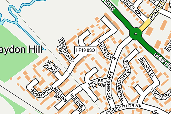 HP19 8SQ map - OS OpenMap – Local (Ordnance Survey)